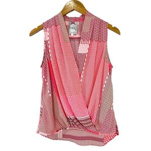 Yoana Baraschi Sleeveless Faux Wrap Chiffon Top Size XS